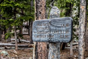 Trail Marker on Sandbeach Lake Trail