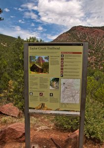 Taylor Creek Trailhead Sign