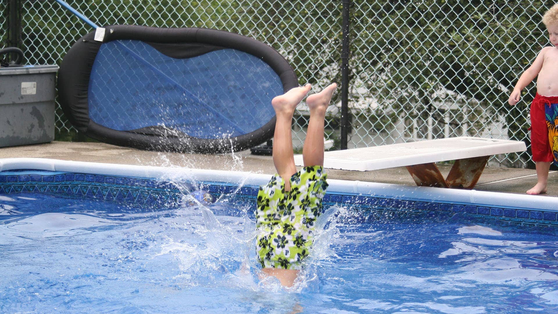 Michael Diving into Pool