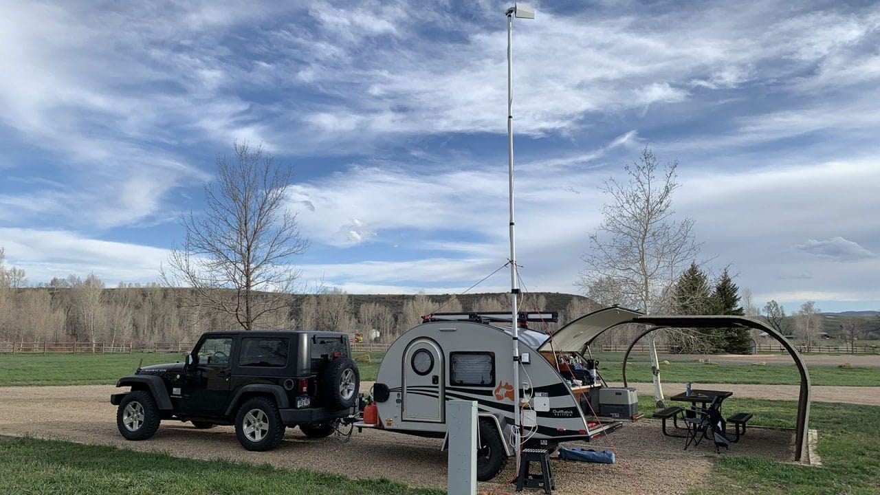 Jeep and Cellular Booster at Yampa River State Park